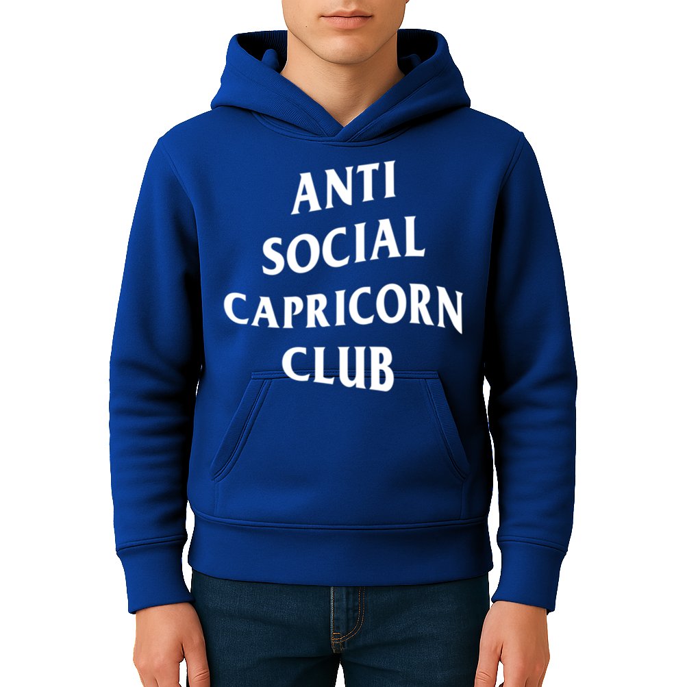 Anti Social Capricorn Club Birth Sign Capricorn Zodiac Gift Kids Hoodie