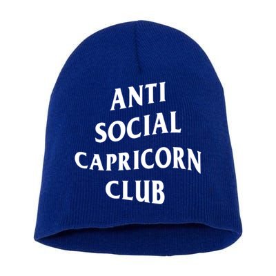 Anti Social Capricorn Club Birth Sign Capricorn Zodiac Gift Short Acrylic Beanie