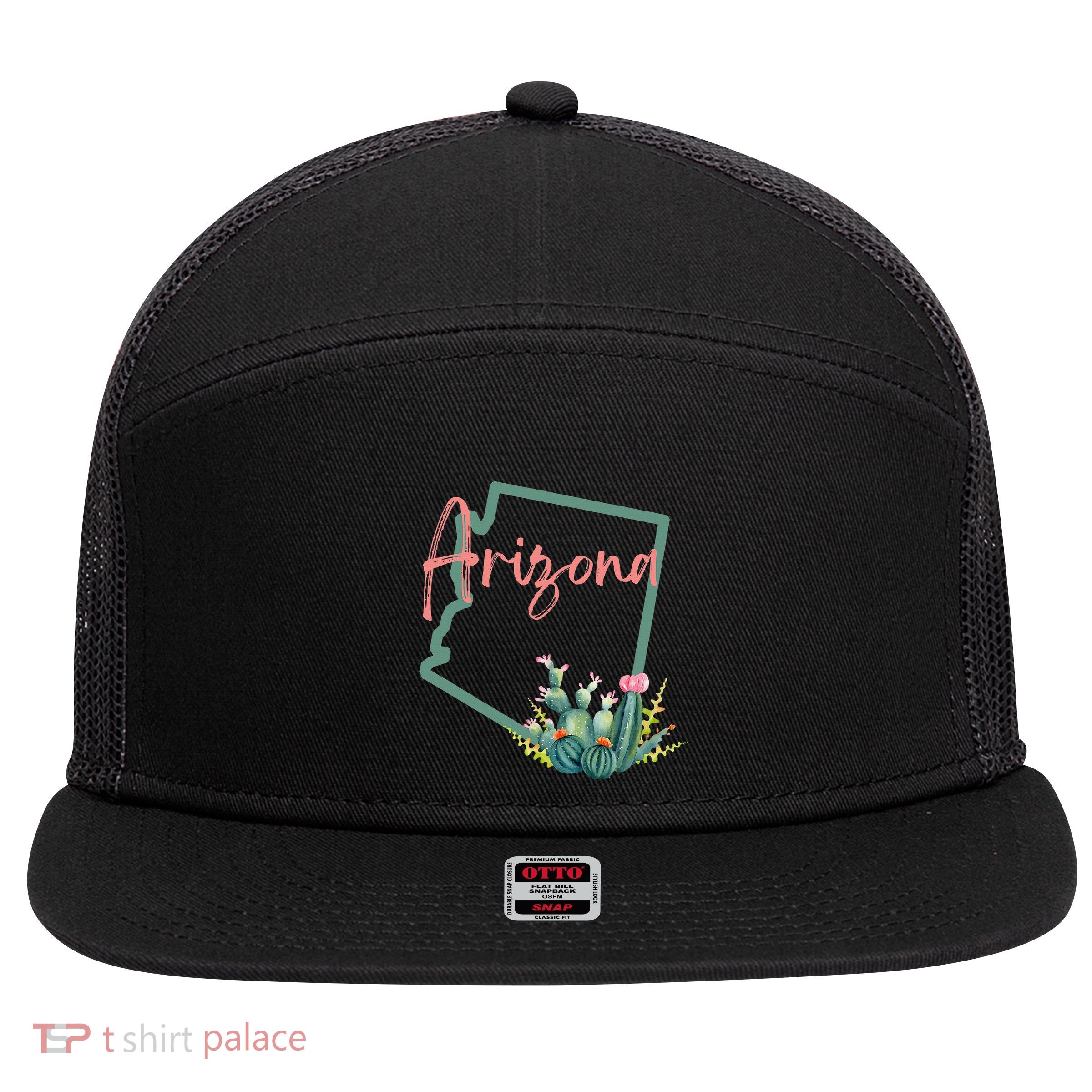 Arizona State Cactus Flowers 7 Panel Mesh Trucker Snapback Hat
