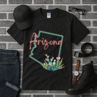 Arizona State Cactus Flowers Tall T-Shirt