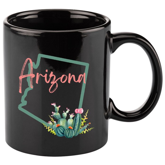 Arizona State Cactus Flowers 11oz C Handle Ceramic Mug