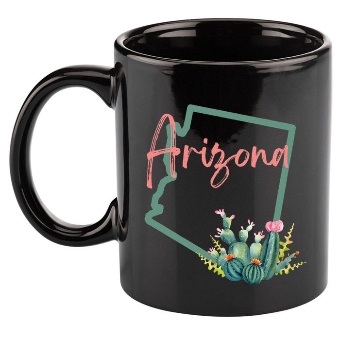 Arizona State Cactus Flowers 11oz C Handle Ceramic Mug
