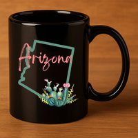 Arizona State Cactus Flowers 11oz C Handle Ceramic Mug
