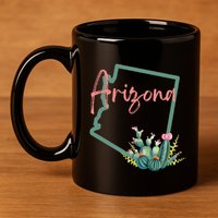 Arizona State Cactus Flowers 11oz C Handle Ceramic Mug