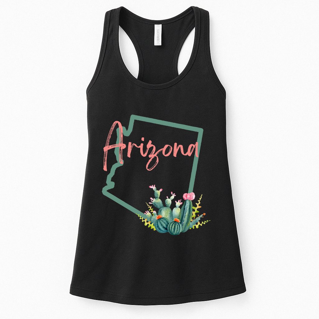 Arizona State Cactus Flowers Womens Tank Top