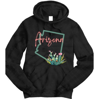 Arizona State Cactus Flowers Tie Dye Hoodie