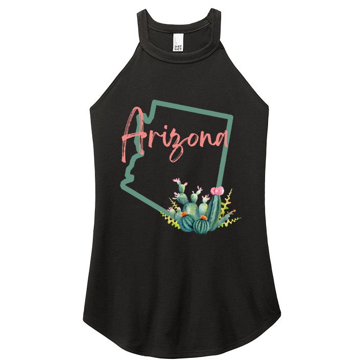 Arizona State Cactus Flowers Women's Perfect Tri Rocker Tank