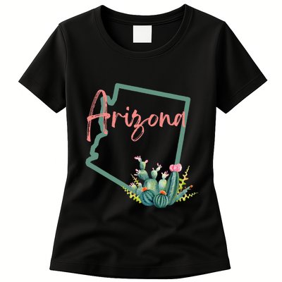 Arizona State Cactus Flowers Womens T-Shirt