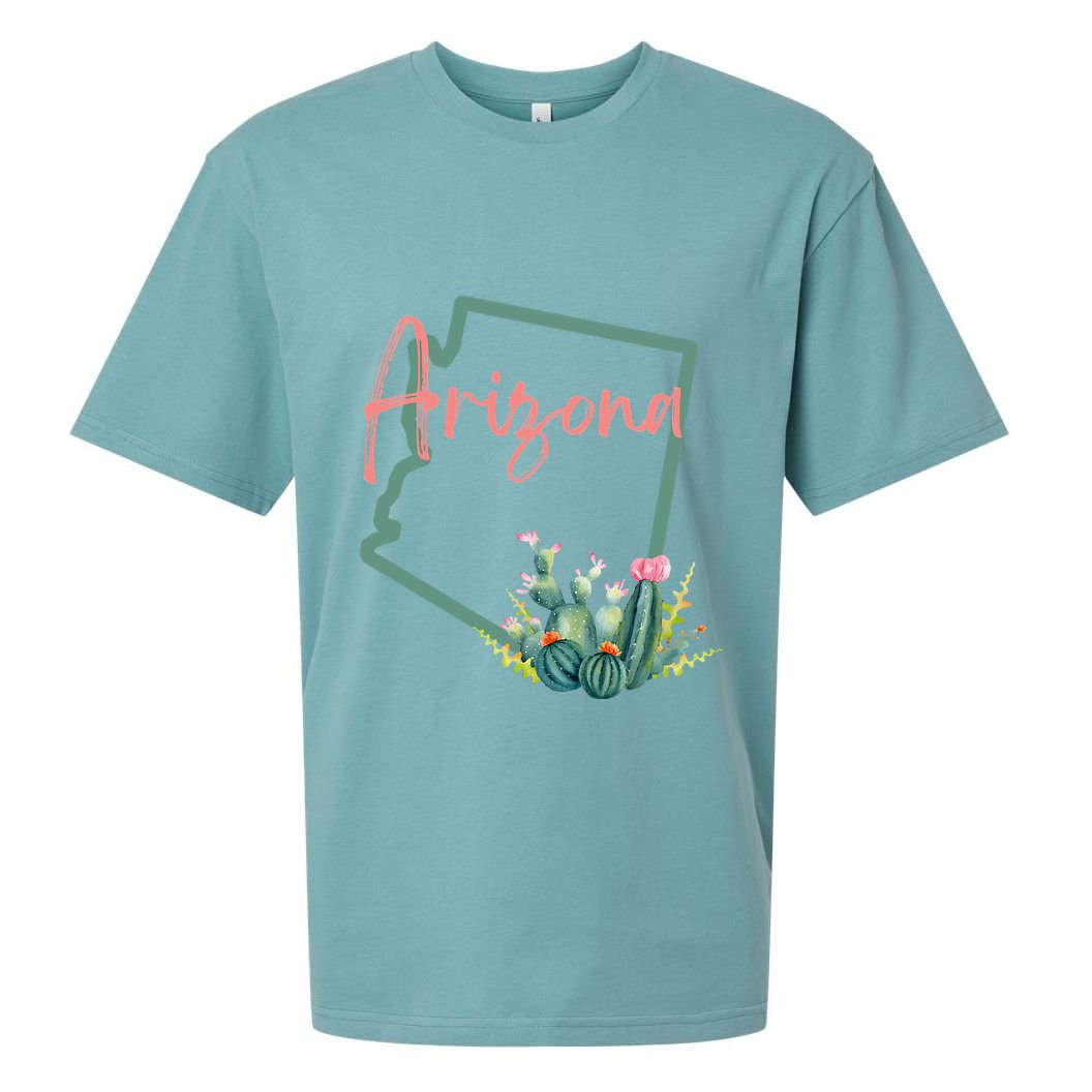Arizona State Cactus Flowers Sueded Cloud Jersey T-Shirt