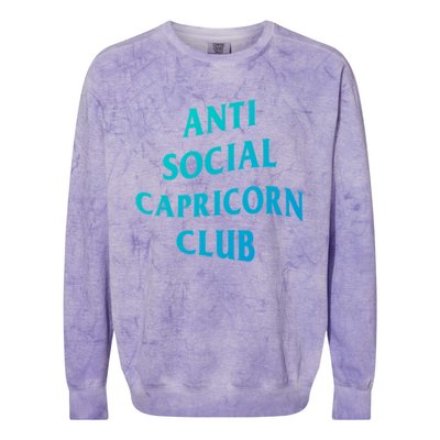 Anti Social Capricorn Club Birth Sign Capricorn Zodiac Gift Colorblast Crewneck Sweatshirt