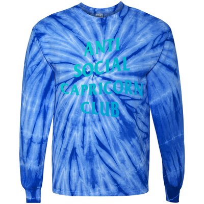 Anti Social Capricorn Club Birth Sign Capricorn Zodiac Gift Tie-Dye Long Sleeve Shirt