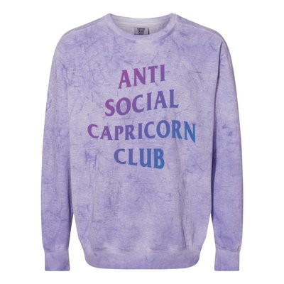 Anti Social Capricorn Club Birth Sign Capricorn Zodiac Gift Colorblast Crewneck Sweatshirt