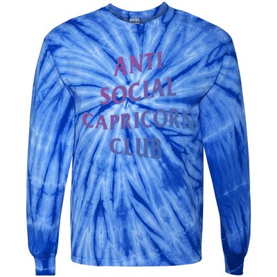 Anti Social Capricorn Club Birth Sign Capricorn Zodiac Gift Tie-Dye Long Sleeve Shirt