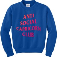 Anti Social Capricorn Club Birth Sign Capricorn Zodiac Gift Kids Sweatshirt