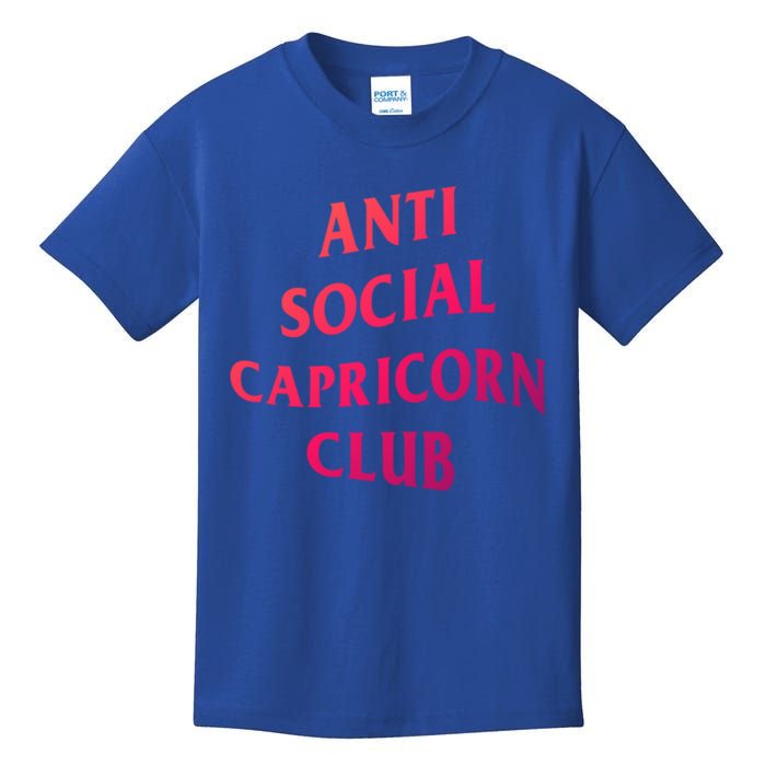 Anti Social Capricorn Club Birth Sign Capricorn Zodiac Gift Kids T-Shirt