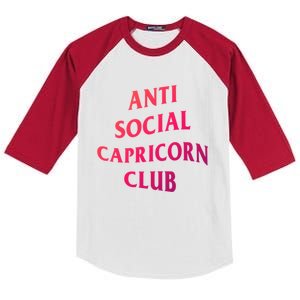 Anti Social Capricorn Club Birth Sign Capricorn Zodiac Gift Kids Colorblock Raglan Jersey