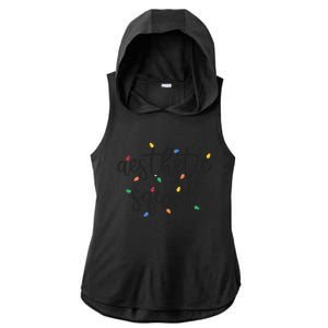 Aesthetic Squad Christmas Lights Happy Holiday Season Ladies PosiCharge Tri-Blend Wicking Draft Hoodie Tank