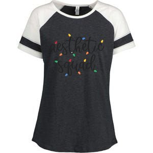 Aesthetic Squad Christmas Lights Happy Holiday Season Enza Ladies Jersey Colorblock Tee