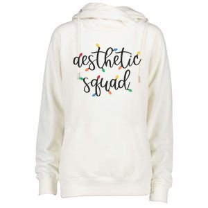 Aesthetic Squad Christmas Lights Happy Holiday Season Womens Funnel Neck Pullover Hood