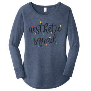 Aesthetic Squad Christmas Lights Happy Holiday Season Women's Perfect Tri Tunic Long Sleeve Shirt