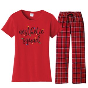 Aesthetic Squad Christmas Lights Happy Holiday Season Women's Flannel Pajama Set