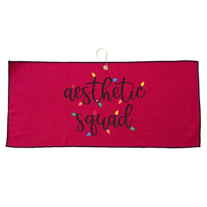 Aesthetic Squad Christmas Lights Happy Holiday Season Large Microfiber Waffle Golf Towel