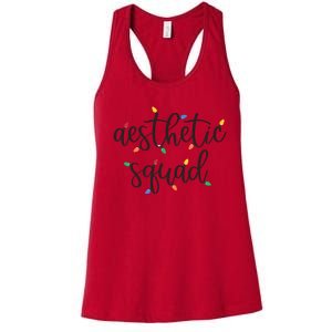 Aesthetic Squad Christmas Lights Happy Holiday Season Women's Racerback Tank