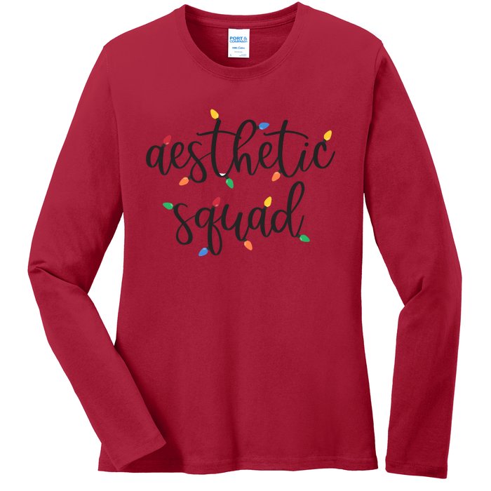 Aesthetic Squad Christmas Lights Happy Holiday Season Ladies Long Sleeve Shirt