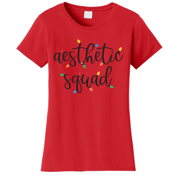 Aesthetic Squad Christmas Lights Happy Holiday Season Women's T-Shirt