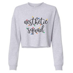 Aesthetic Squad Christmas Lights Happy Holiday Season Cropped Pullover Crew