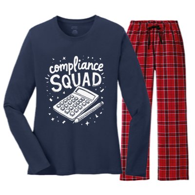 Auditor Squad Compliance Review Finance Auditor Women's Long Sleeve Flannel Pajama Set 