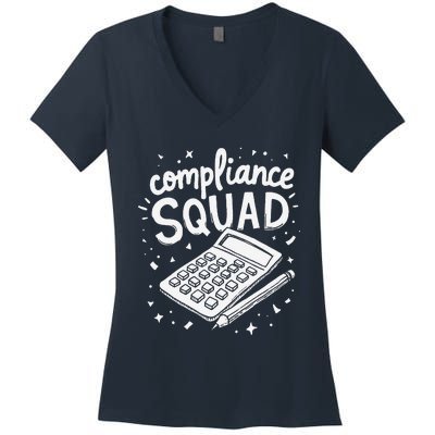 Auditor Squad Compliance Review Finance Auditor Women's V-Neck T-Shirt