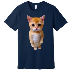 Adorable Standing Cat With Big Eyes And Cute Charm Funny Premium T-Shirt