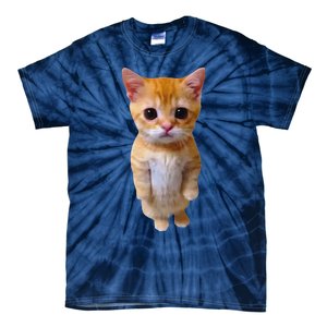 Adorable Standing Cat With Big Eyes And Cute Charm Funny Tie-Dye T-Shirt