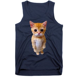 Adorable Standing Cat With Big Eyes And Cute Charm Funny Tank Top