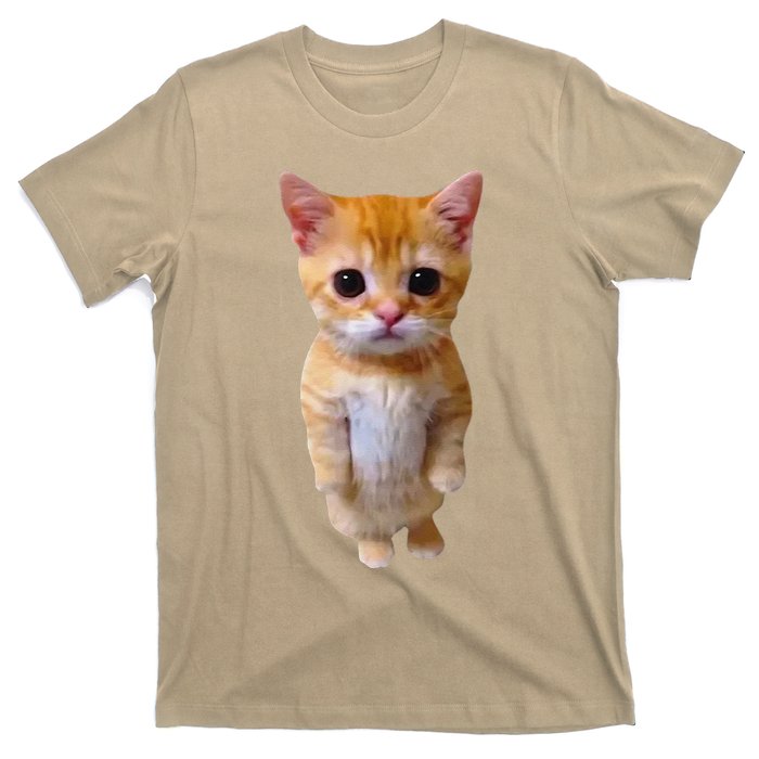 Adorable Standing Cat With Big Eyes And Cute Charm Funny T-Shirt