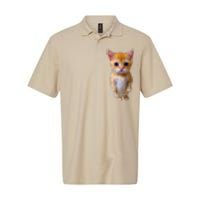 Adorable Standing Cat With Big Eyes And Cute Charm Funny Softstyle Adult Sport Polo