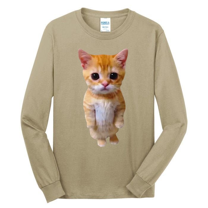 Adorable Standing Cat With Big Eyes And Cute Charm Funny Tall Long Sleeve T-Shirt