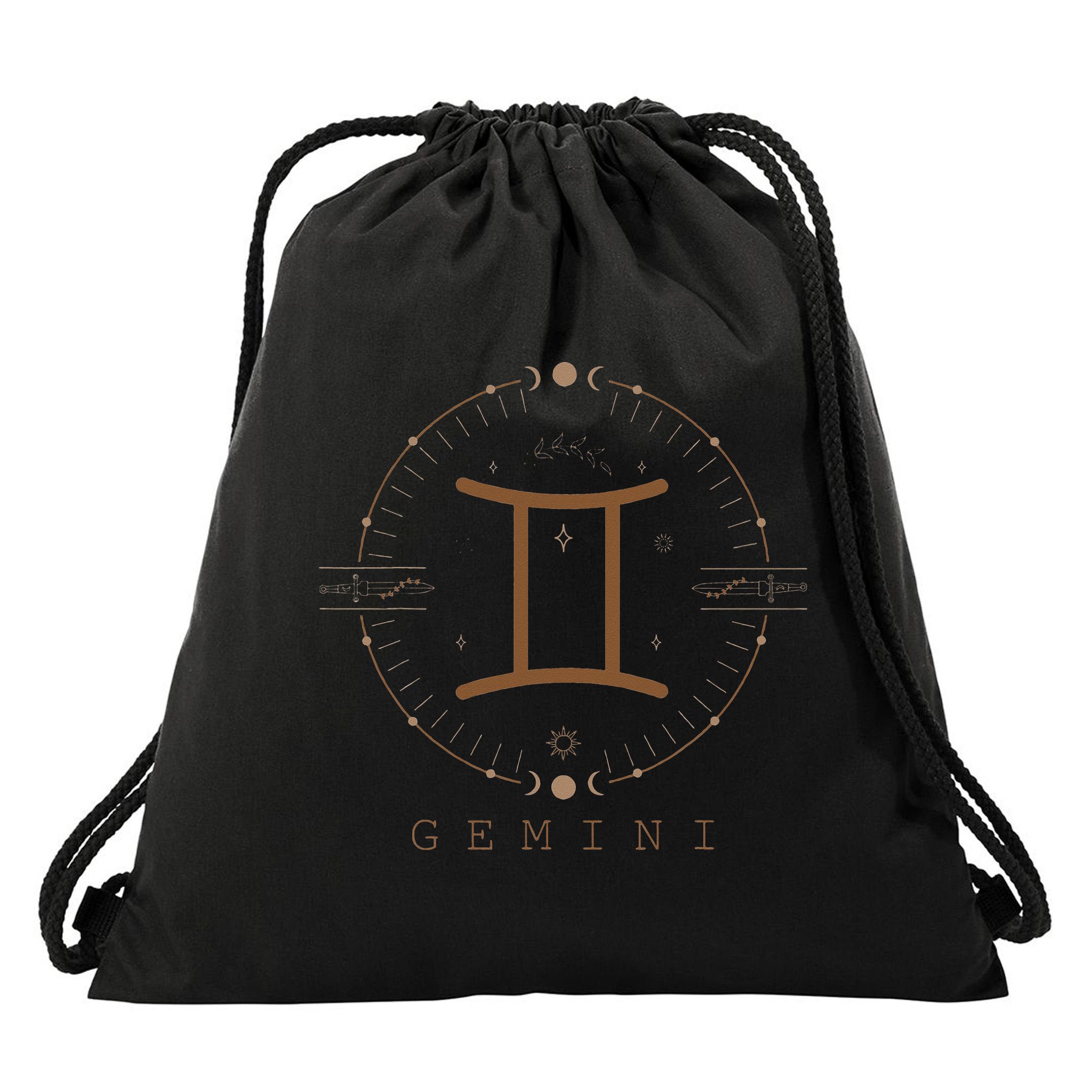 Astrological Stars Celestial Zodiac Sign Aesthetic Gemini Drawstring Bag