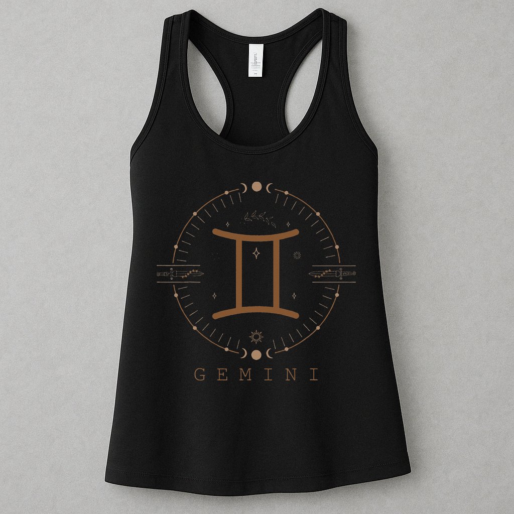 Astrological Stars Celestial Zodiac Sign Aesthetic Gemini Womens Tank Top