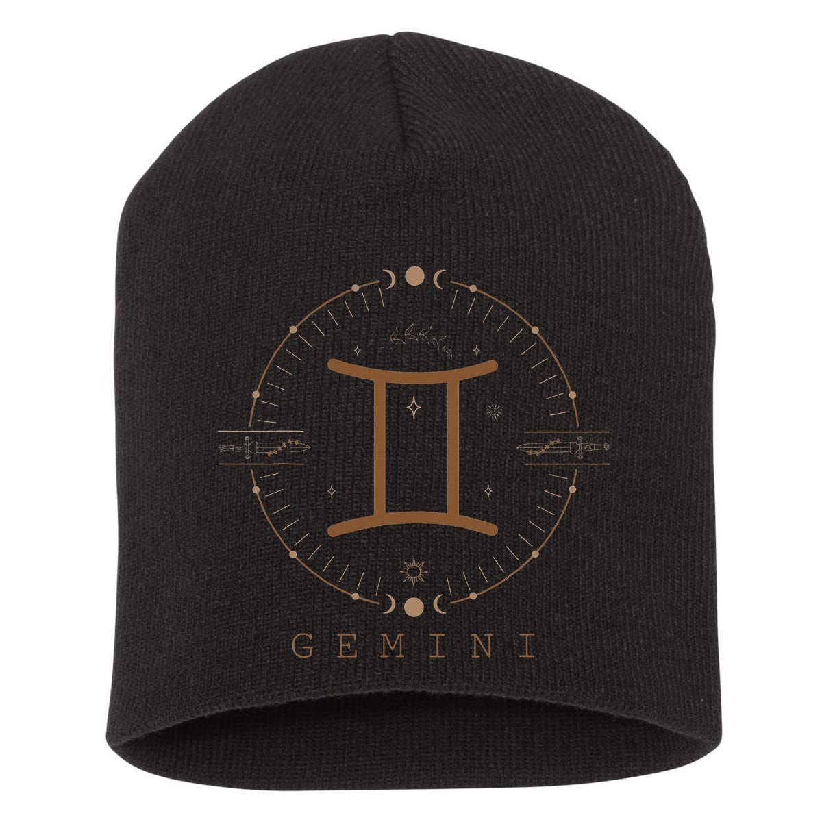 Astrological Stars Celestial Zodiac Sign Aesthetic Gemini Short Acrylic Beanie