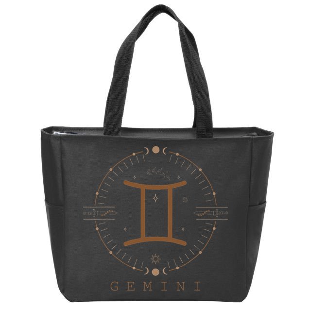 Astrological Stars Celestial Zodiac Sign Aesthetic Gemini Zip Tote Bag