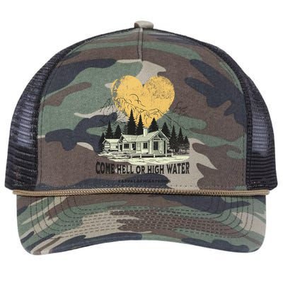 Appalachia Strong Come Hell Or High Water Mountain Retro Rope Trucker Hat Cap