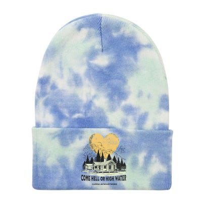 Appalachia Strong Come Hell Or High Water Mountain Tie Dye 12in Knit Beanie