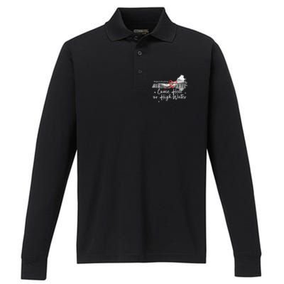 Appalachia Strong Come Hell Or High Water Mountain Performance Long Sleeve Polo