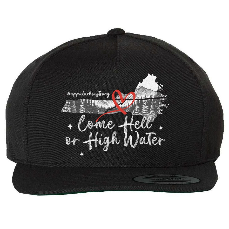 Appalachia Strong Come Hell Or High Water Mountain Wool Snapback Cap