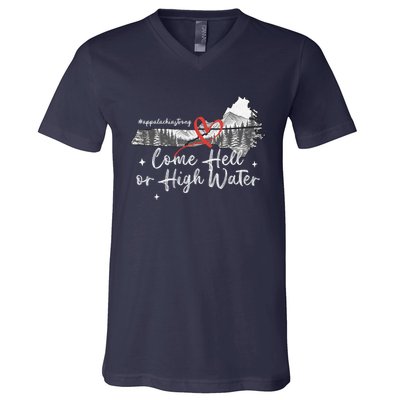 Appalachia Strong Come Hell Or High Water Mountain V-Neck T-Shirt