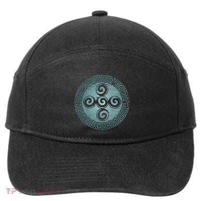 Aztec Symbol Creation Spiral Universe God Indians 7-Panel Snapback Hat