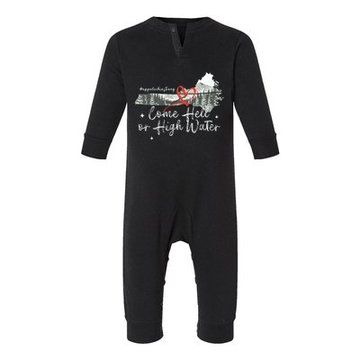 Appalachia Strong Come Hell Or High Water Mountain Infant Fleece One Piece