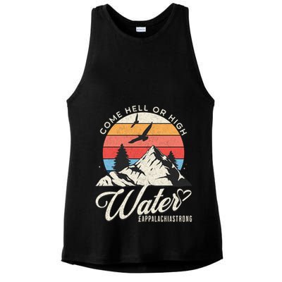 Appalachia Strong Come Hell Or High Water Mountain Ladies PosiCharge Tri-Blend Wicking Tank